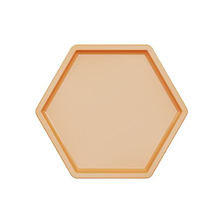 Bandeja Sextavada Dubai Plástica Papaya Grande Decorativa