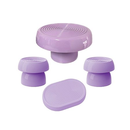 Kit Alegra Lilás Decoração Festas Boleira Bandejas