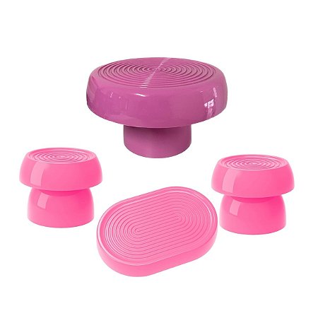 Kit Alegra Rosa Claro Decoração Festas Boleira Bandejas