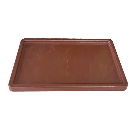 Bandeja Retangular Plastico Marrom Russet Decorações Festas
