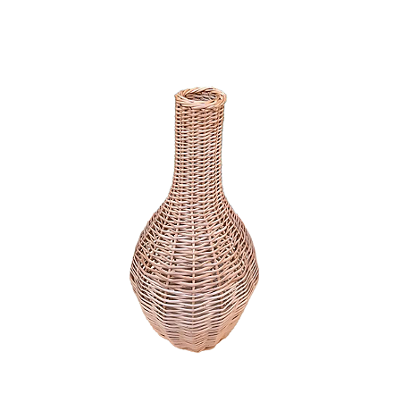 Vaso De Vime De Mesa Bojudo Pequeno Sem Verniz Decoração