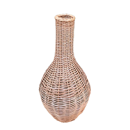 Vaso De Vime De Mesa Bojudo Médio Sem Verniz Decoração