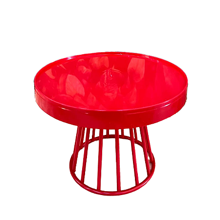 Prato Plástico Romano Vermelho Decoração Festas Desmontável