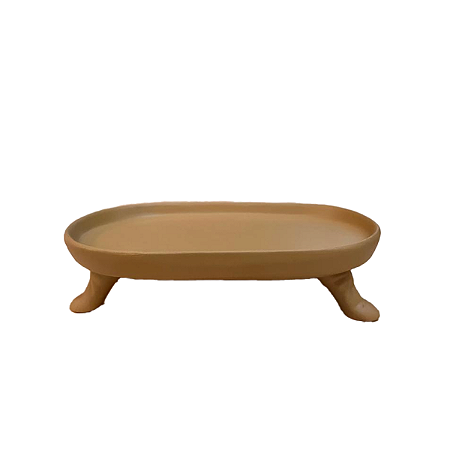 Mini Bandeja Chicago Oval Com Pé Doce De Leite Fosco