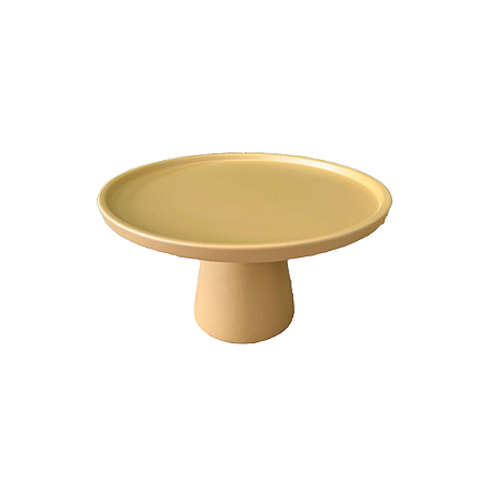 Prato Chicago Médio Cerâmica Doce De Leite Fosco Decorativo