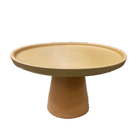 Prato Chicago Médio Cerâmica Doce De Leite Fosco Decorativo