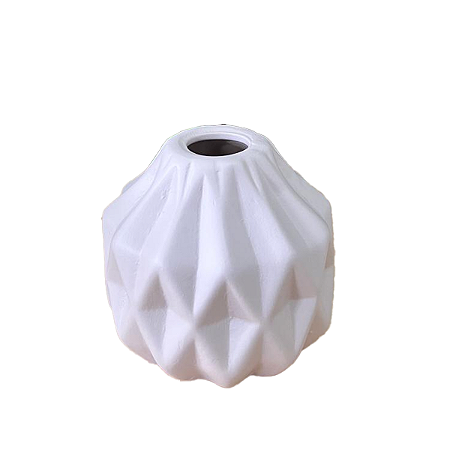 Mini Vaso Geométrico Off White Fosco Decorativo Flor