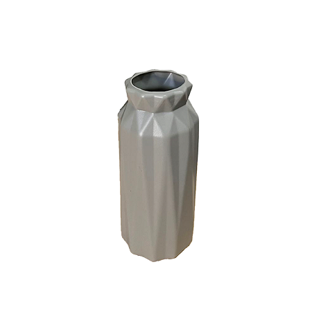 Vaso De Plástico Glam Cinza Decoração Flores Festa