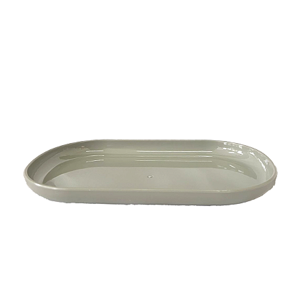 Bandeja Oval  Plástico 22x13 Cinza Decoração Festa
