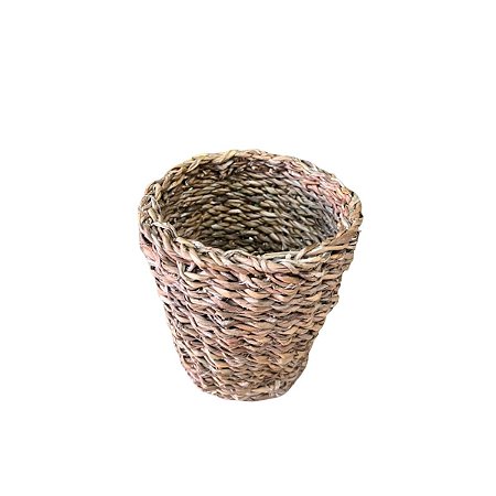 CESTO PALHA CONE PEQUENO 17X17X16 - DECORATIVO