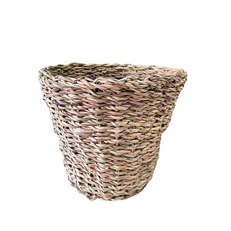 CESTO PALHA CONE GRANDE 26X26X20CM - DECORAÇÃO