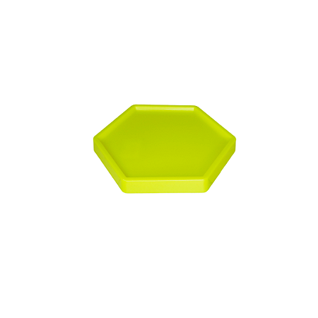 BANDEJA SEXTAVADA DUBAI PLASTICO PEQUENO 16 CM NEON AMARELO