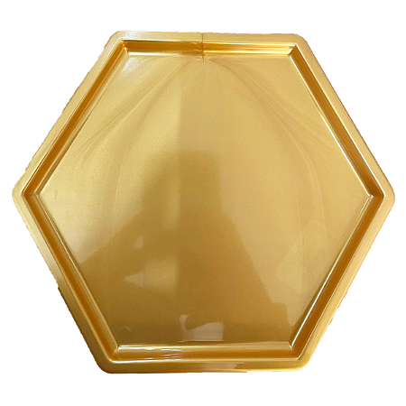 BANDEJA SEXTAVADA DUBAI PLASTICO GRANDE 18 CM DOURADO