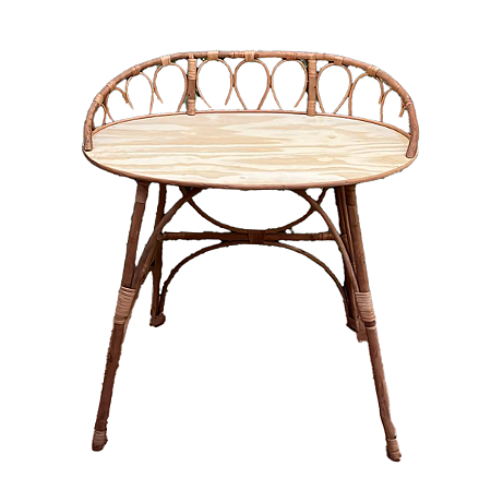 MESA DE VIME OVAL PALITO SEM VERNIZ