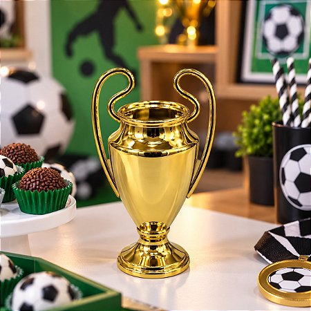 TACA TROFEU LIGA PLASTICO DOURADO
