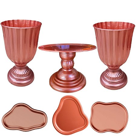 Kit Dubai Orgânico Rose Gold Para Mesas Festas Peças Variadas
