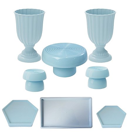 Kit Festa Dubai Azul Candy Para Mesas Festas Peças Variadas