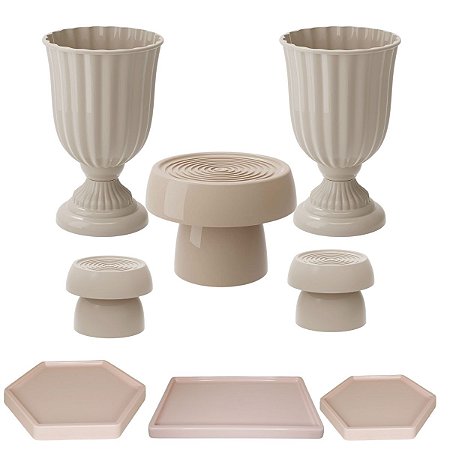 Kit Festa Dubai Bege Para Mesas Festas Peças Variadas