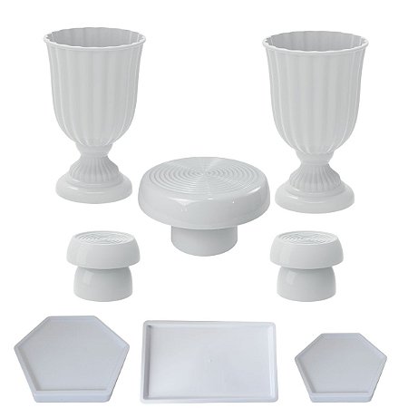 Kit Festa Dubai Branco Para Mesas Festas Peças Variadas