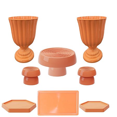 Kit Festa Dubai Papaya Para Mesas Festas Peças Variadas