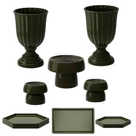 Kit Festa  Dubai Verde Eucalipto Festas Peças Variadas