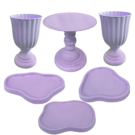 Kit Dubai Orgânico Lilás Para Mesas Festas Peças Variadas