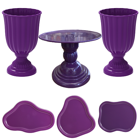 Kit Dubai Orgânico Roxo Para Mesas Festas Peças Variadas