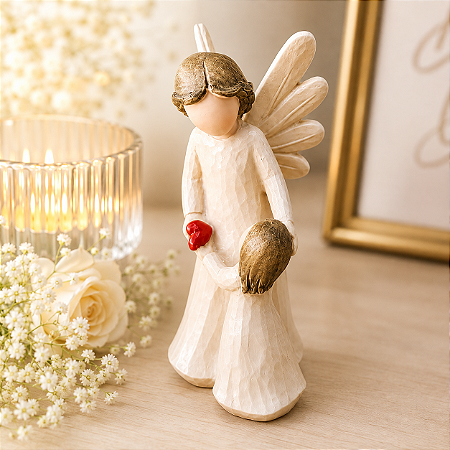 Anjo Bege Com Menininha E Coração Decoração Festas