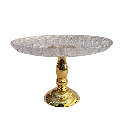 Boleira de Luxo Lapidada Plástico Pés Dourado