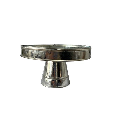 Boleira Metal Galvanizado Borda Para Cima 25cm Decoração