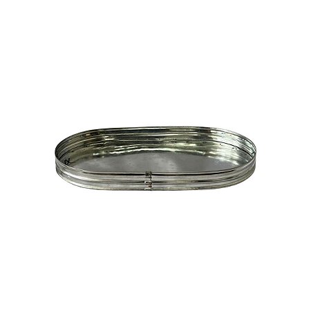 Bandeja Metal Galvanizado Oval Decoração Enfeite Festa