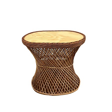 Mesa de vime cinturinha oval media sem verniz
