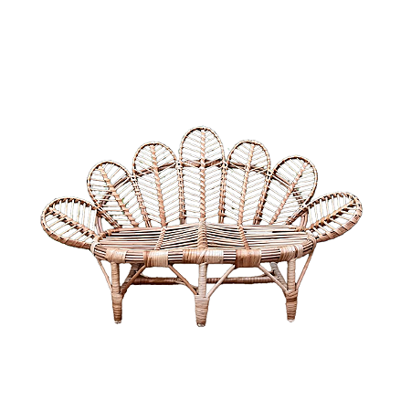 Banco Flor Infantil De Vime Sem Verniz Decoração Festas