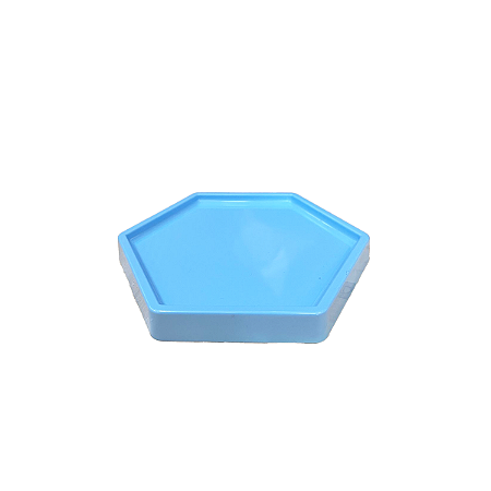 Bandeja Sextavada Dubai Plástica Azul Pequena Decorativa