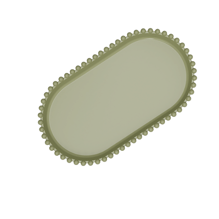 Bandeja Oval Bolinha Plástico Verde Menta Decoração