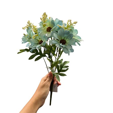 Buque Margarida Verde Claro Flor Artificial Para Decoração