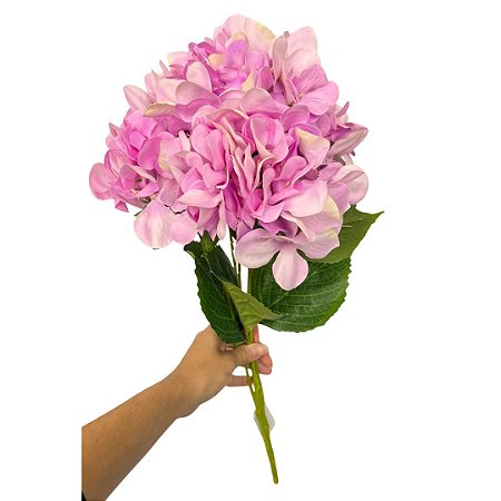 Buque Hortencia Rosa Flor Artificial Para Decoração