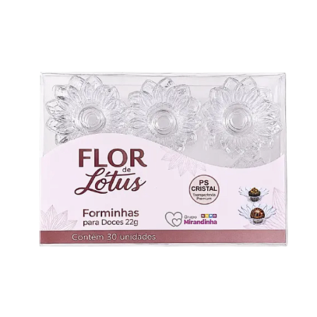 Forminha Flor de Lotus Transparente Para Doces 30 uni