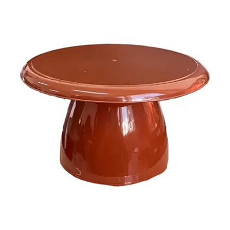 Boleira Cogumelo Grande Plástico Prato Marrom Russet Decorativo Festa