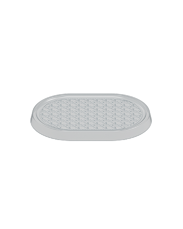 Bandeja Plástica Oval Tela Indiana Transparente Decorar