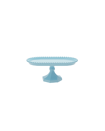 Boleira Pérola Oval Plástico Azul Candy Decoração