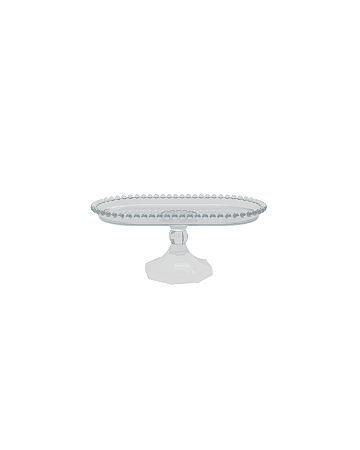 Boleira Pérola Oval Plástico Transparente Decoração