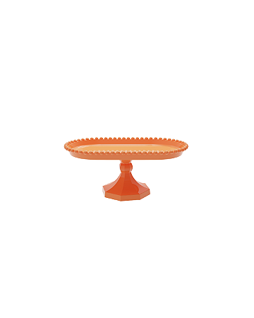 Boleira Pérola Oval Plástico Papaya Decoração