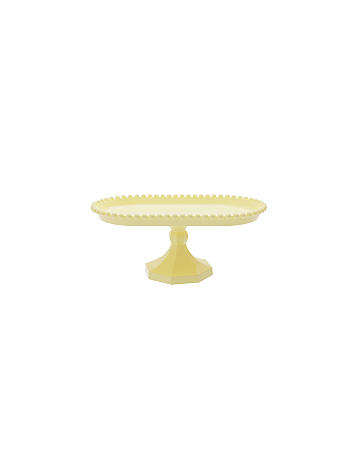 Boleira Pérola Oval Plástico Amarelo Candy Decoração