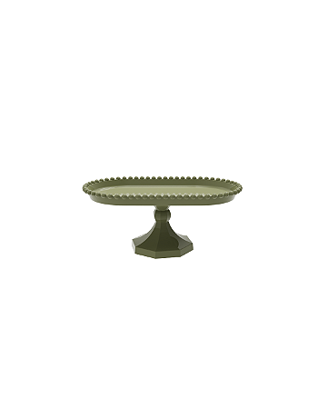 Boleira Pérola Oval Plástico Verde Menta Decoração