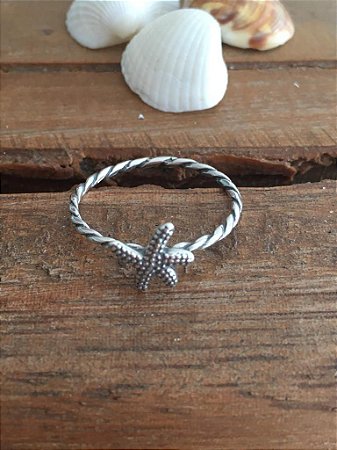 Anel Boho Estrela Do Mar Pequena - Prata 925