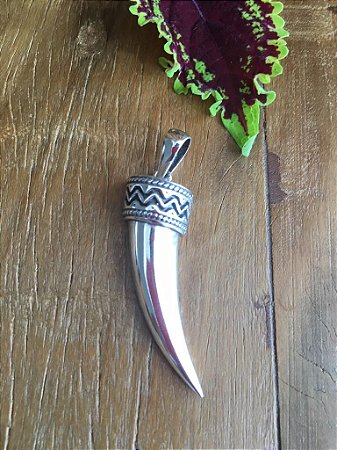Pingente De Dente Médio Boho - Prata 925