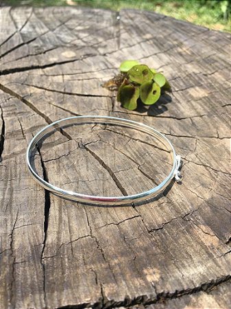 Bracelete Rígido Prata Branca - Prata 925