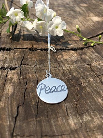 Corrente Gravata Peace (Paz) - Prata 925