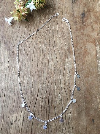 Chocker De estrelas Preenchidas - Prata 925